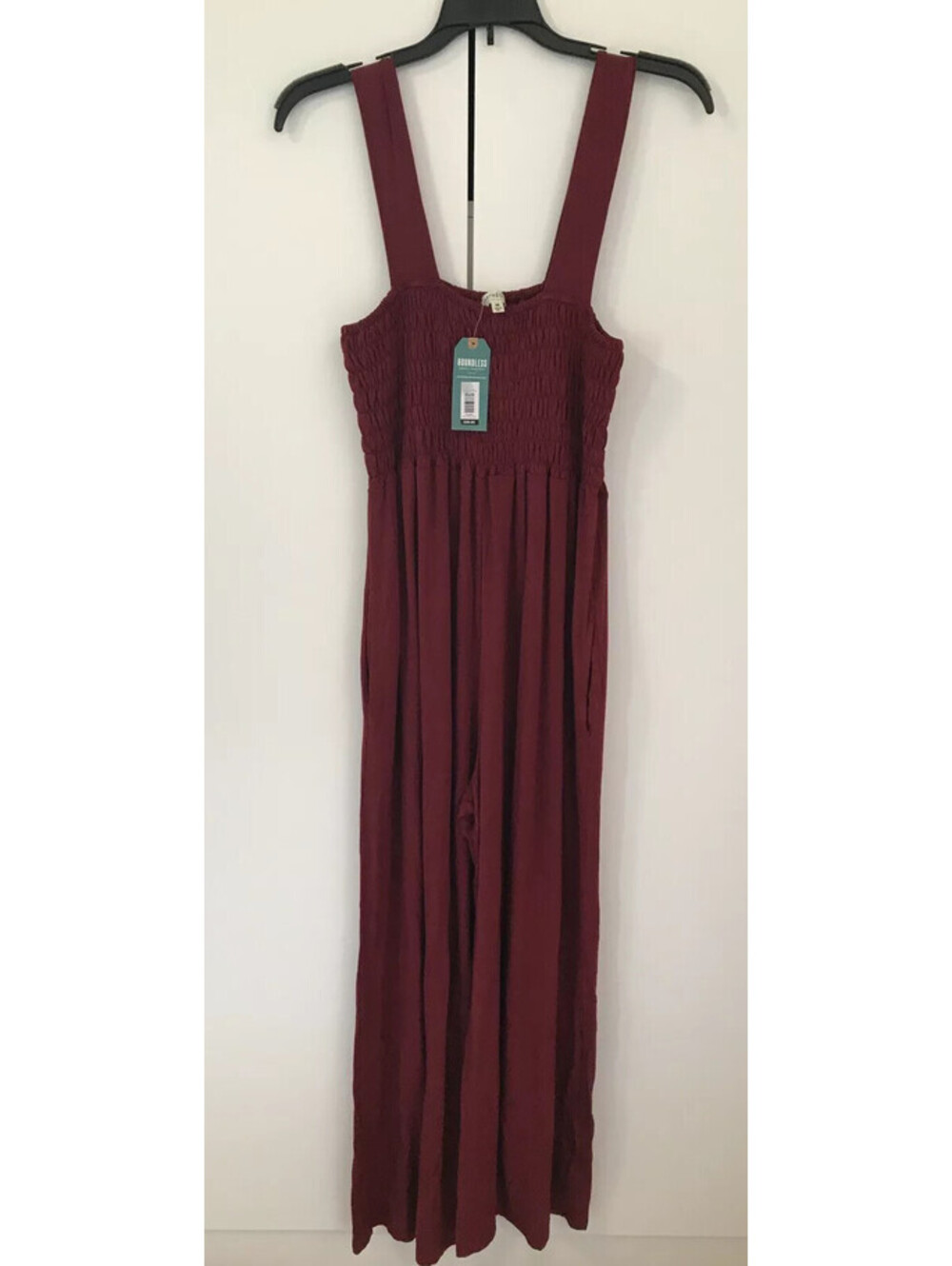 Earthbound, Women’s, Medium, Sleeveless, Burgundy Jumpsuit With Pockets NWT! M48